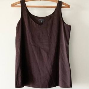 NWT Eileen Fisher Silk Camisole Shell Baselayer Chocolate